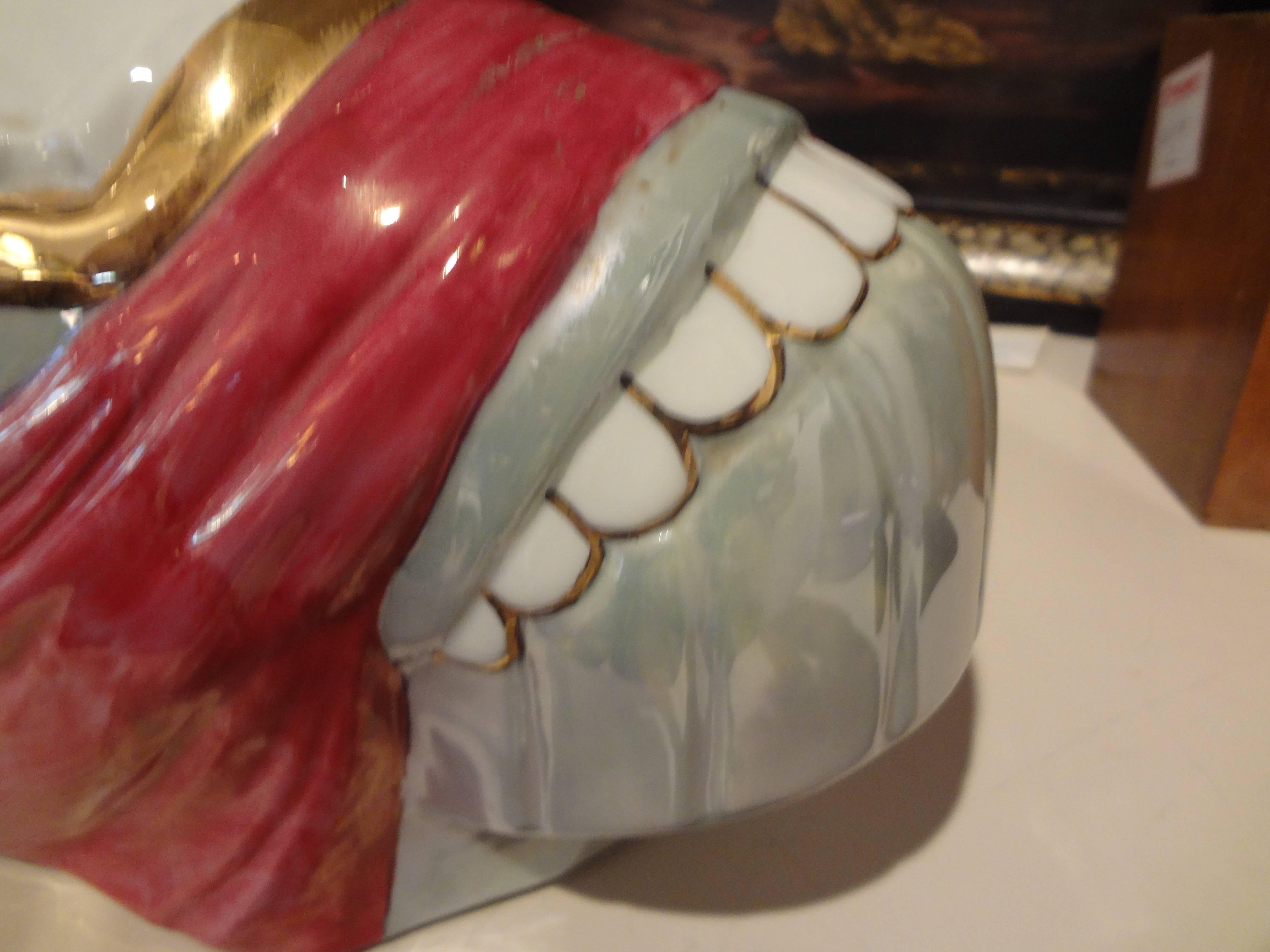Italienische glasierte Keramikbüste eines klassischen römischen Mannes aus Santa Monica im Angebot 1