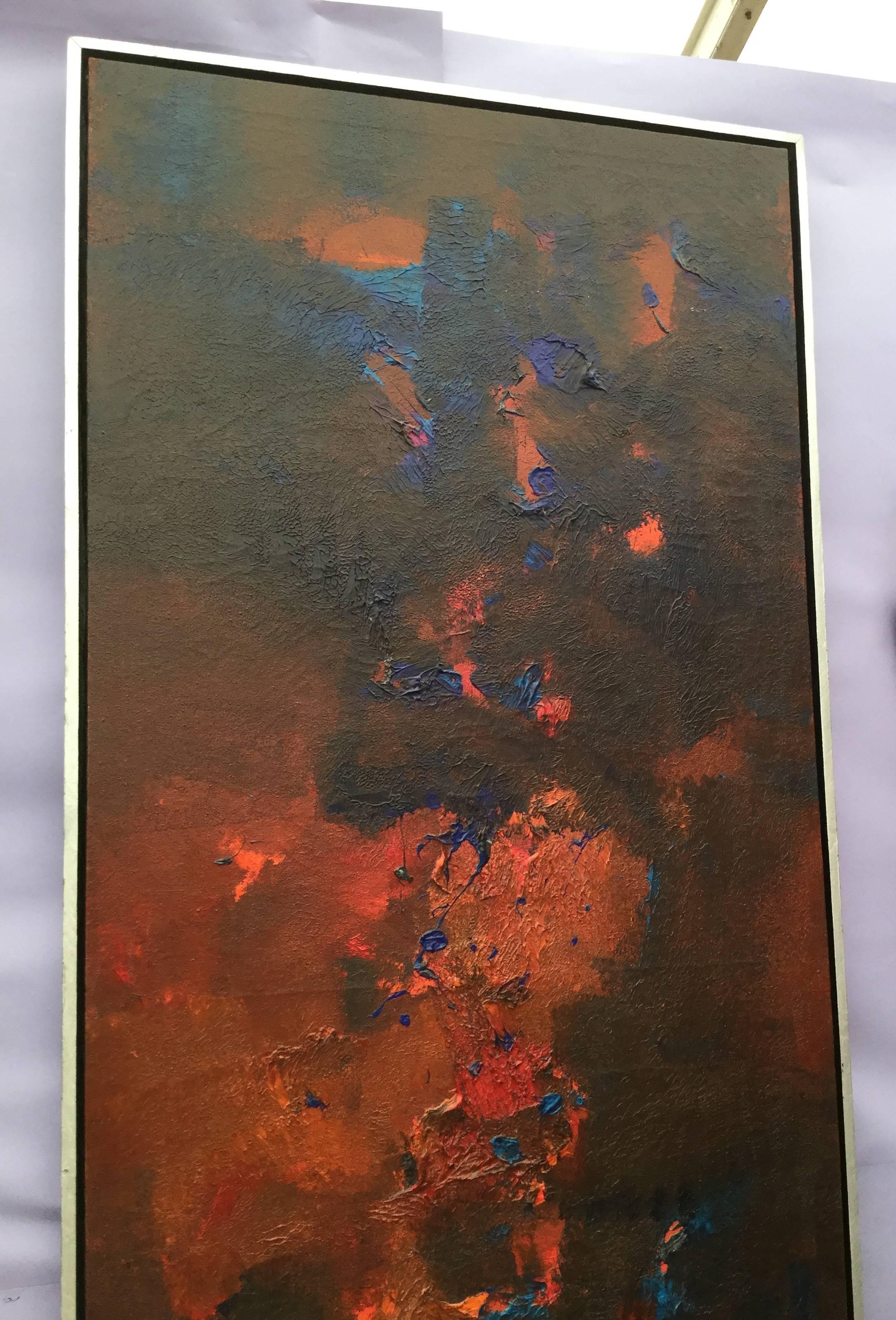 American Abstract Oil on Canvas Signed R. Roehrenbeck-Saturday Sale