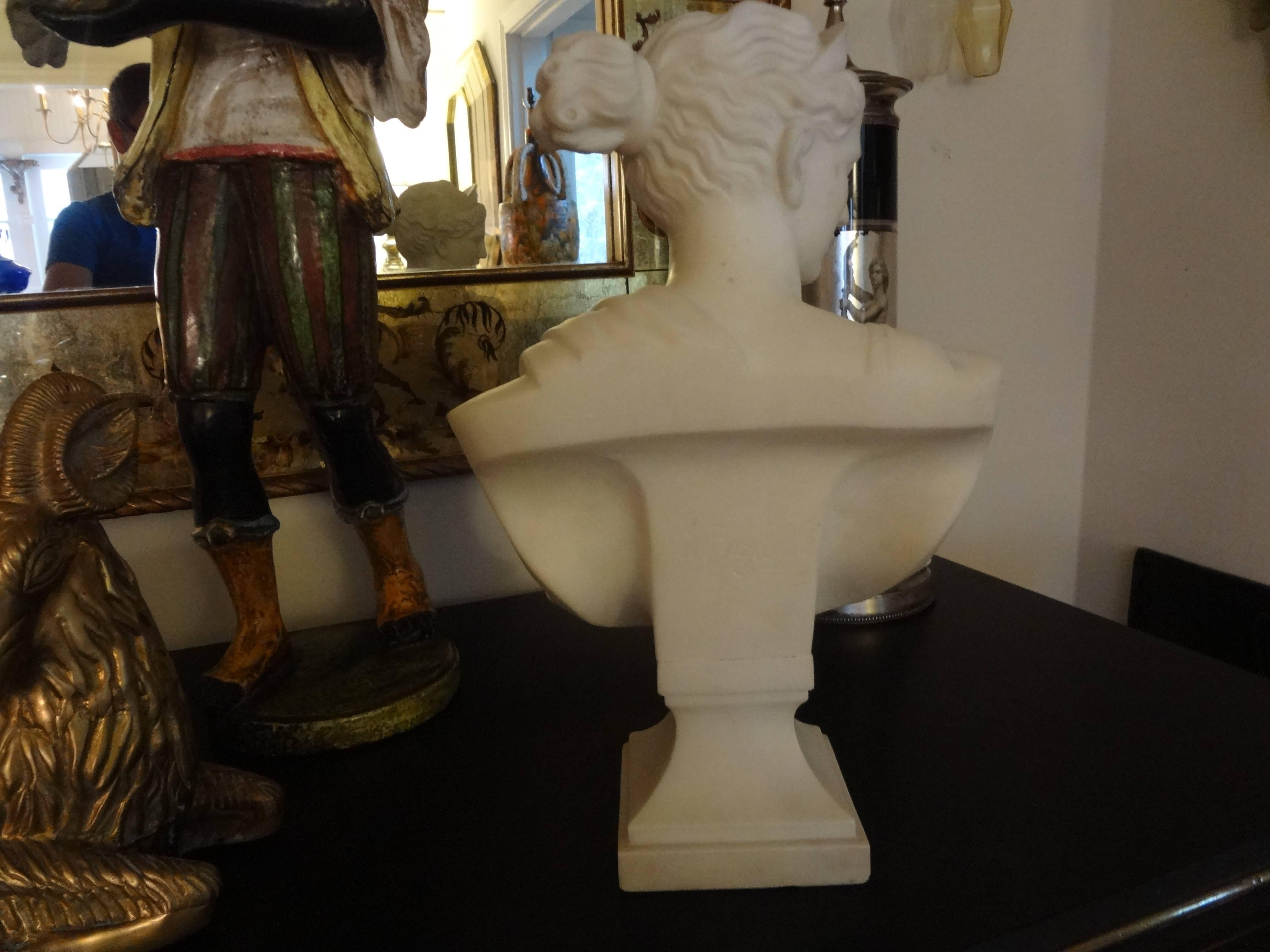 Classical Roman Italian Marble Bust of Diana, Signed Pugi