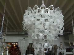 Murano Glass Mid-Century Modern Chain Link Chandelier