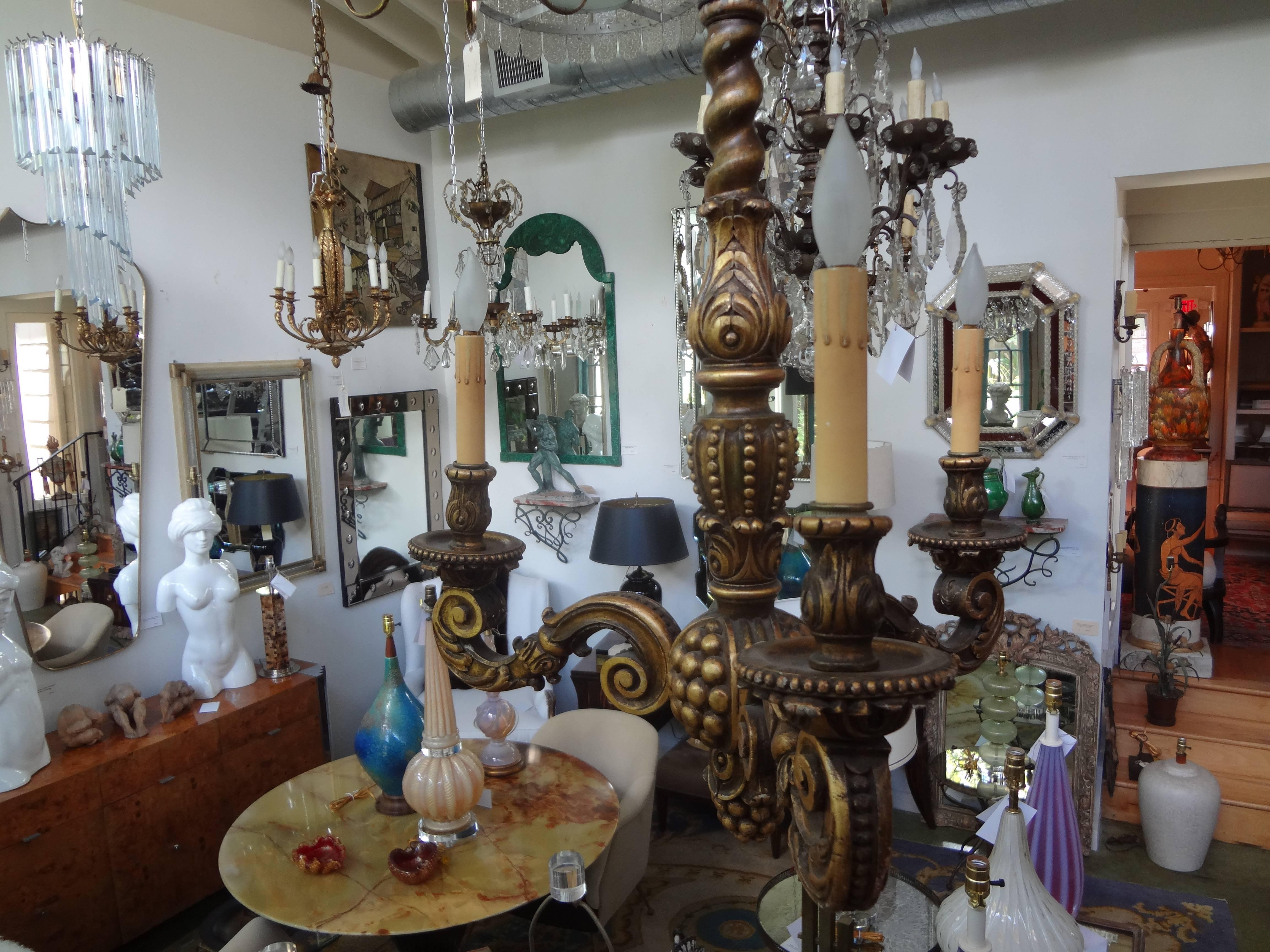 Neoclassical Italian Giltwood Chandelier