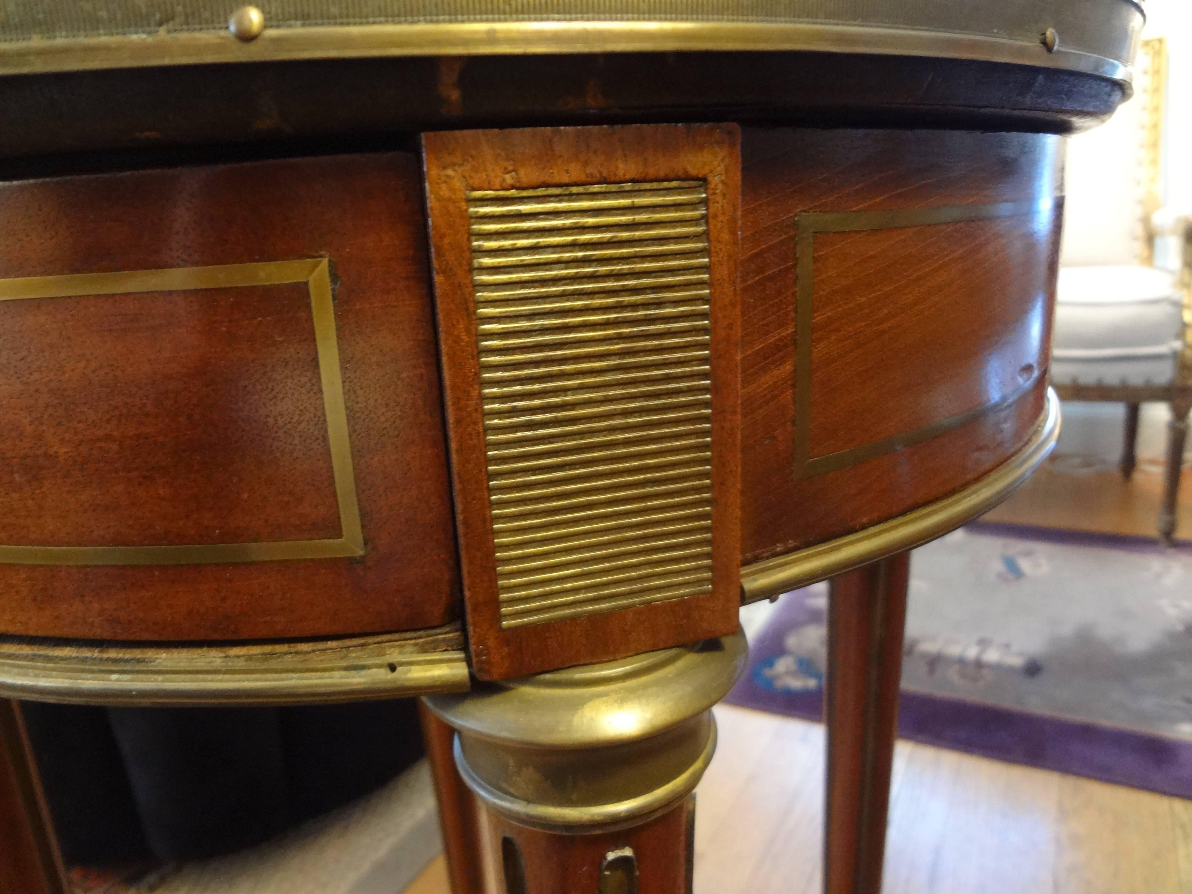 19th Century French Louis XVI Style Walnut Bouillotte Table with Marble Top For Sale 3