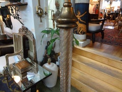 Italian Venini Style Glass and Brass Floor Lamp