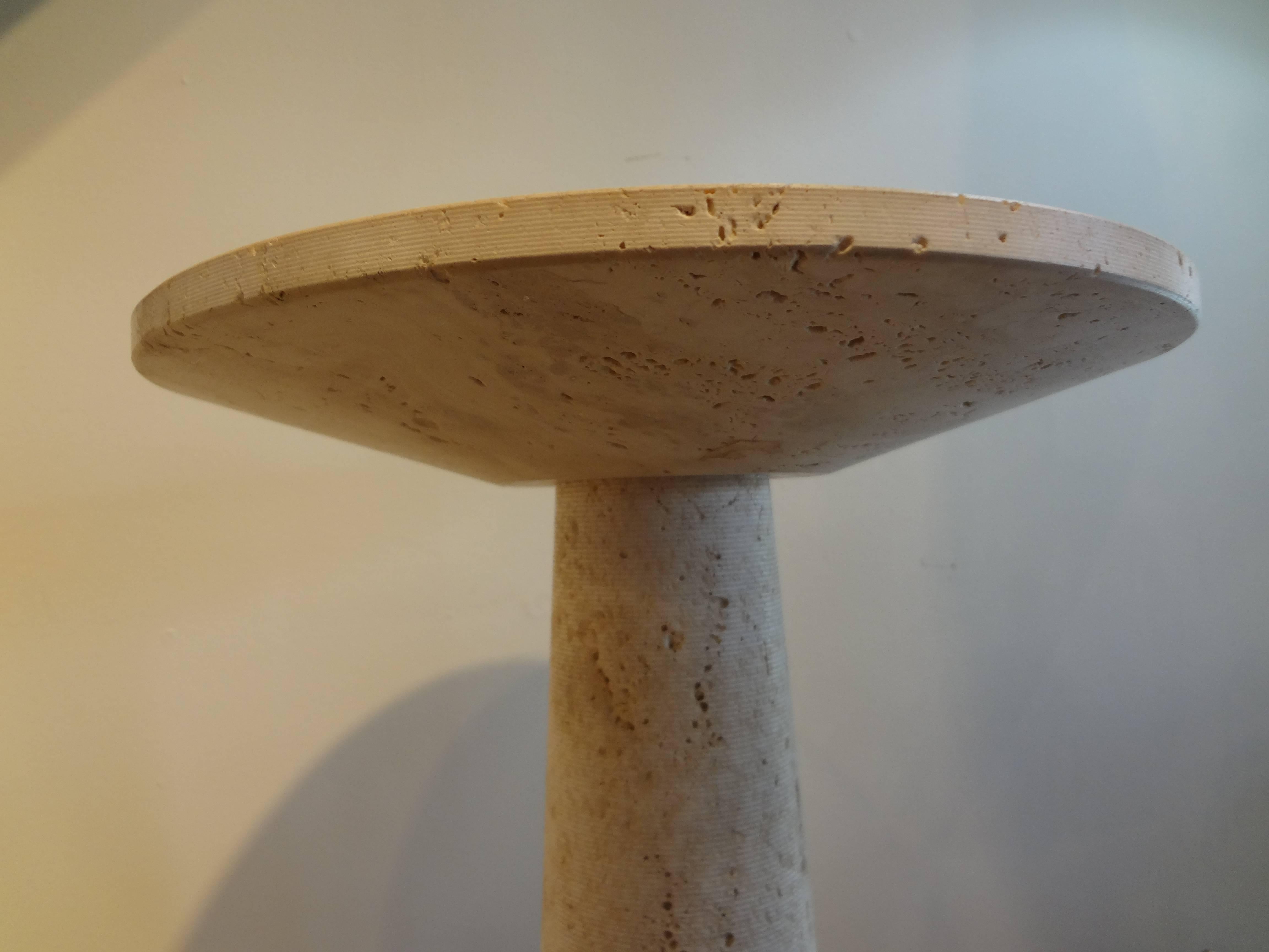 Angelo Mangiarotti Attributed Travertine Pedestal In Excellent Condition In Houston, TX