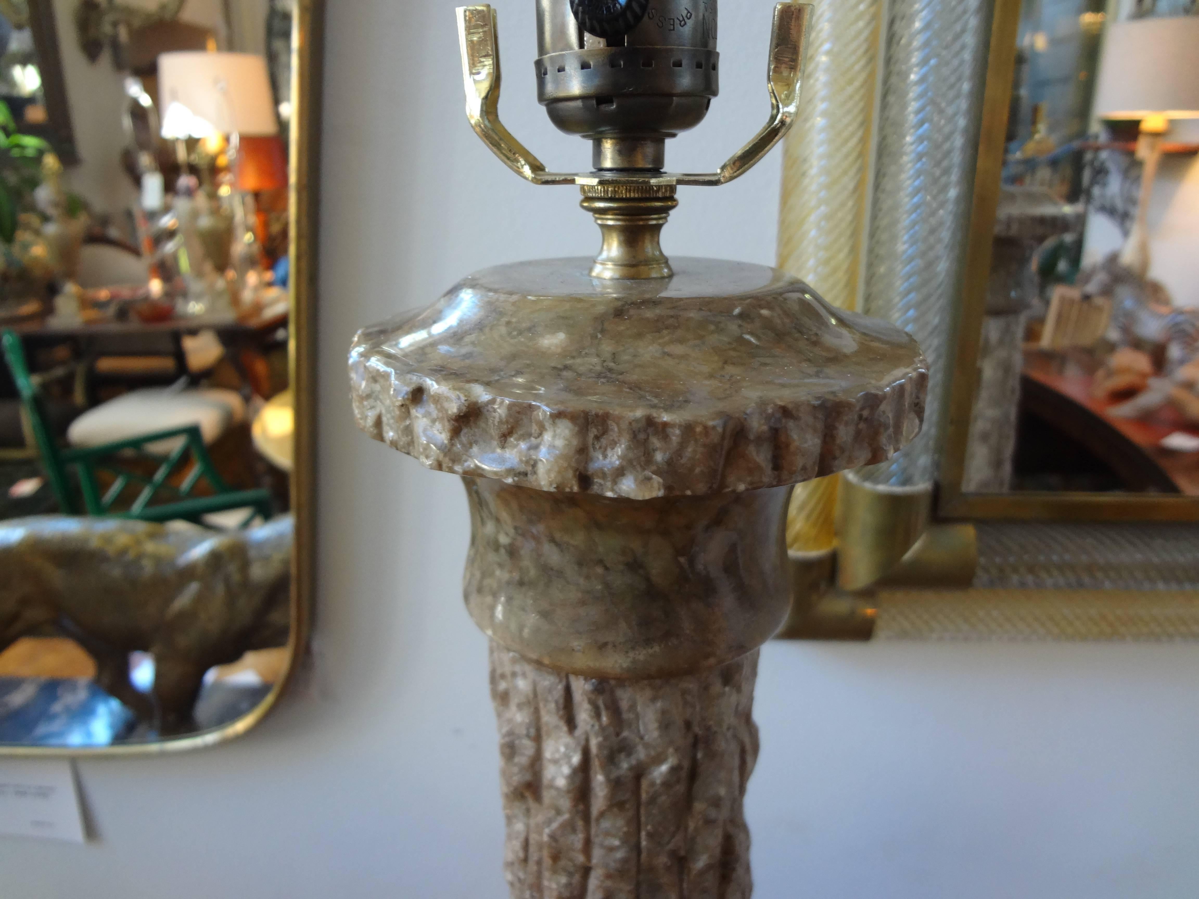 Pair of Midcentury Italian Faux Bois Marble Lamps 1