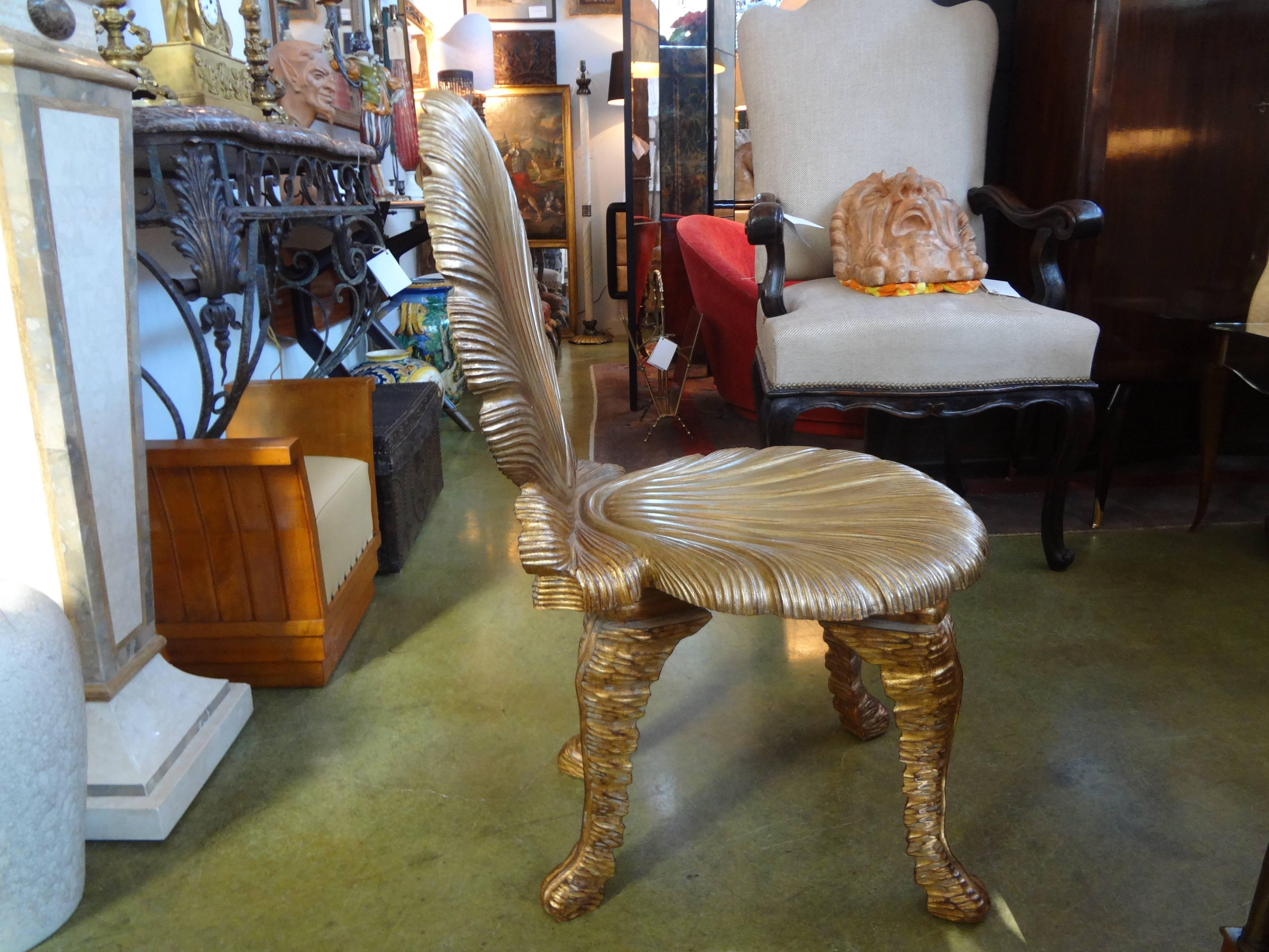 Rococo Gilt Wood Grotto Chair