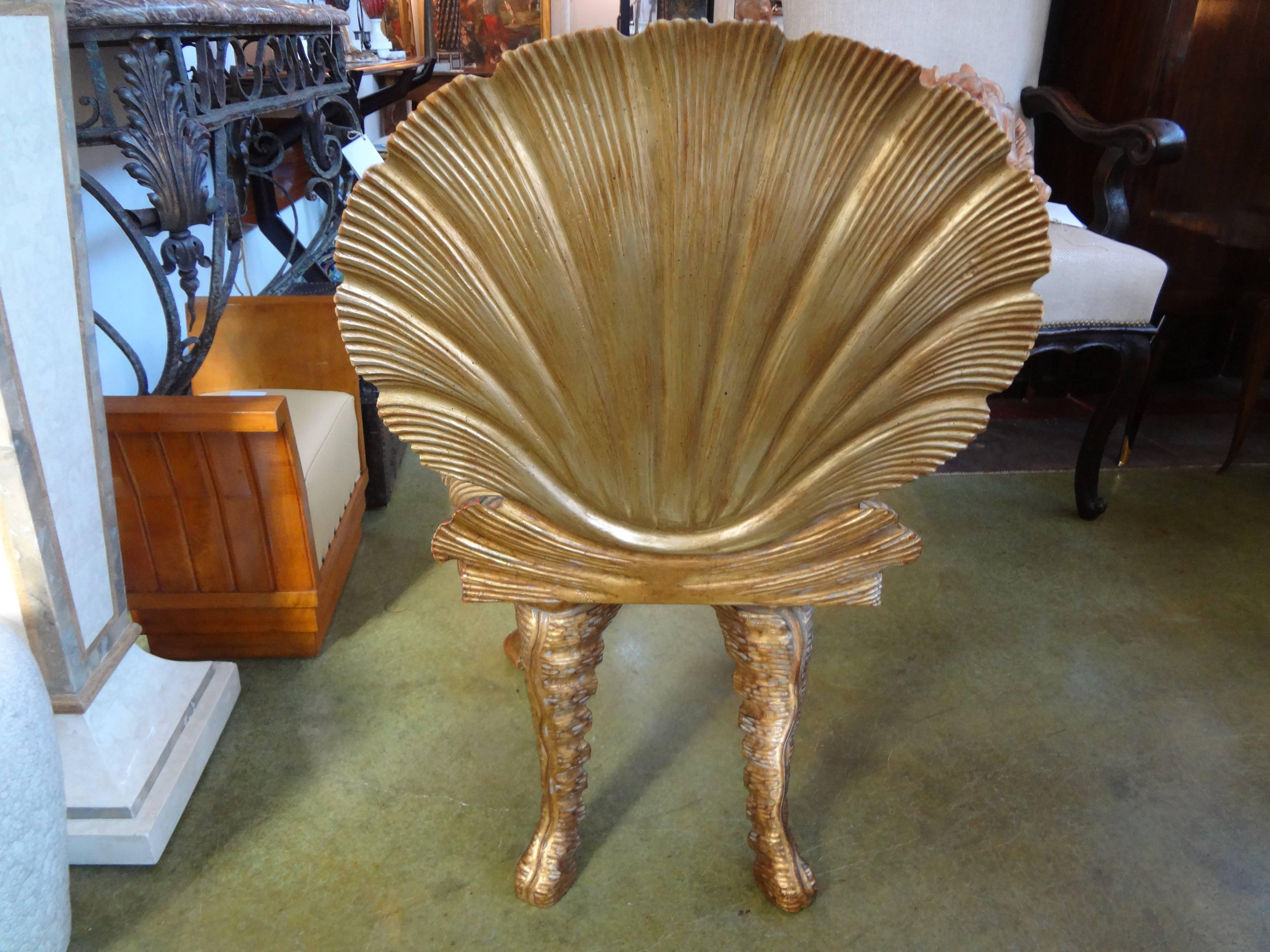 Unknown Gilt Wood Grotto Chair