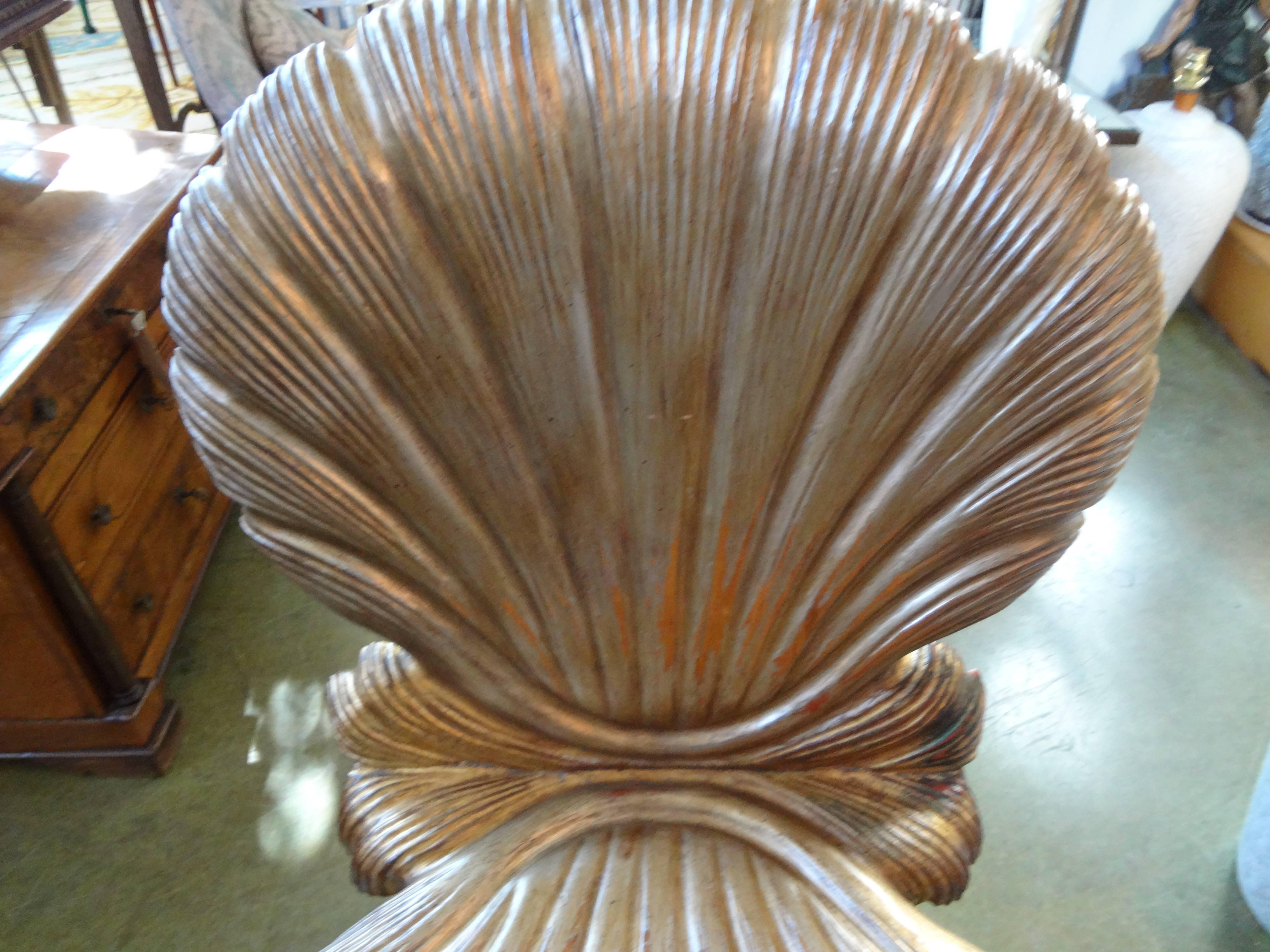 Late 20th Century Gilt Wood Grotto Chair