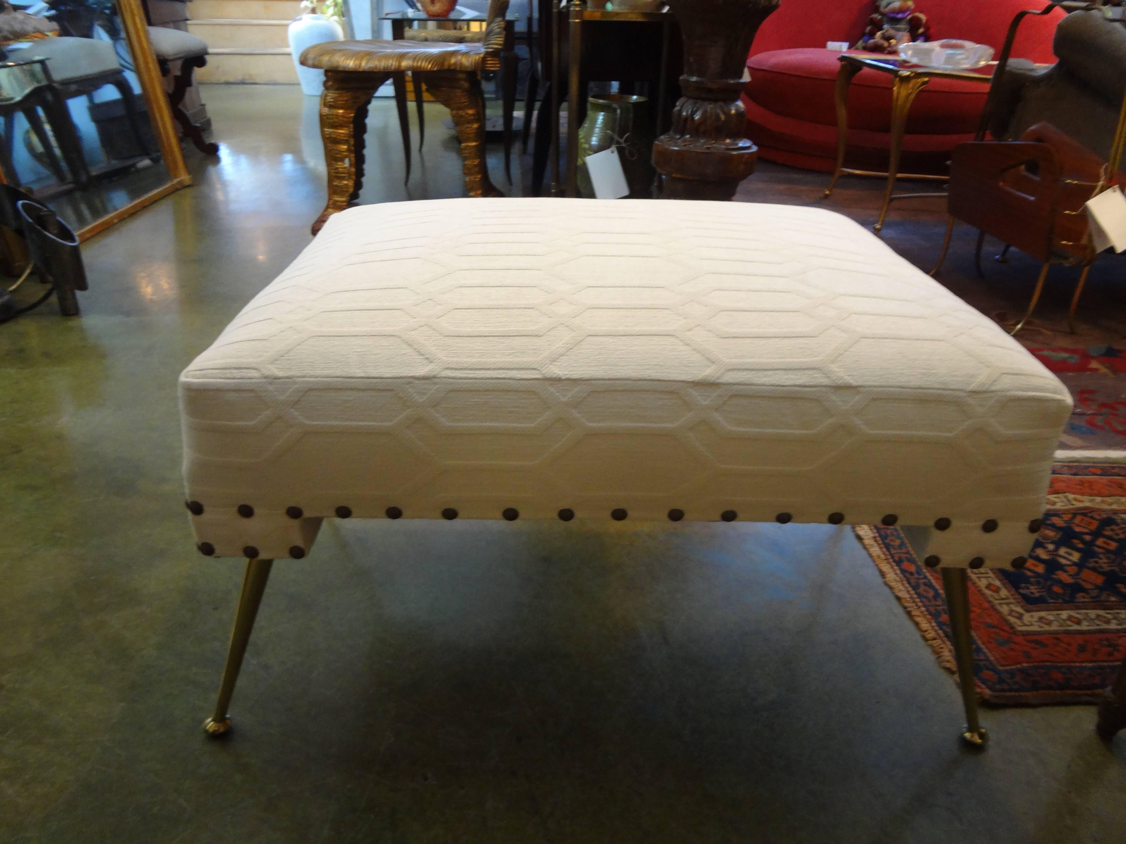 Mid-20th Century Pair of Italian Gio Ponti Inspired Benches Or Ottomans