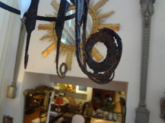 French Wrought Iron Lantern, circa 1920