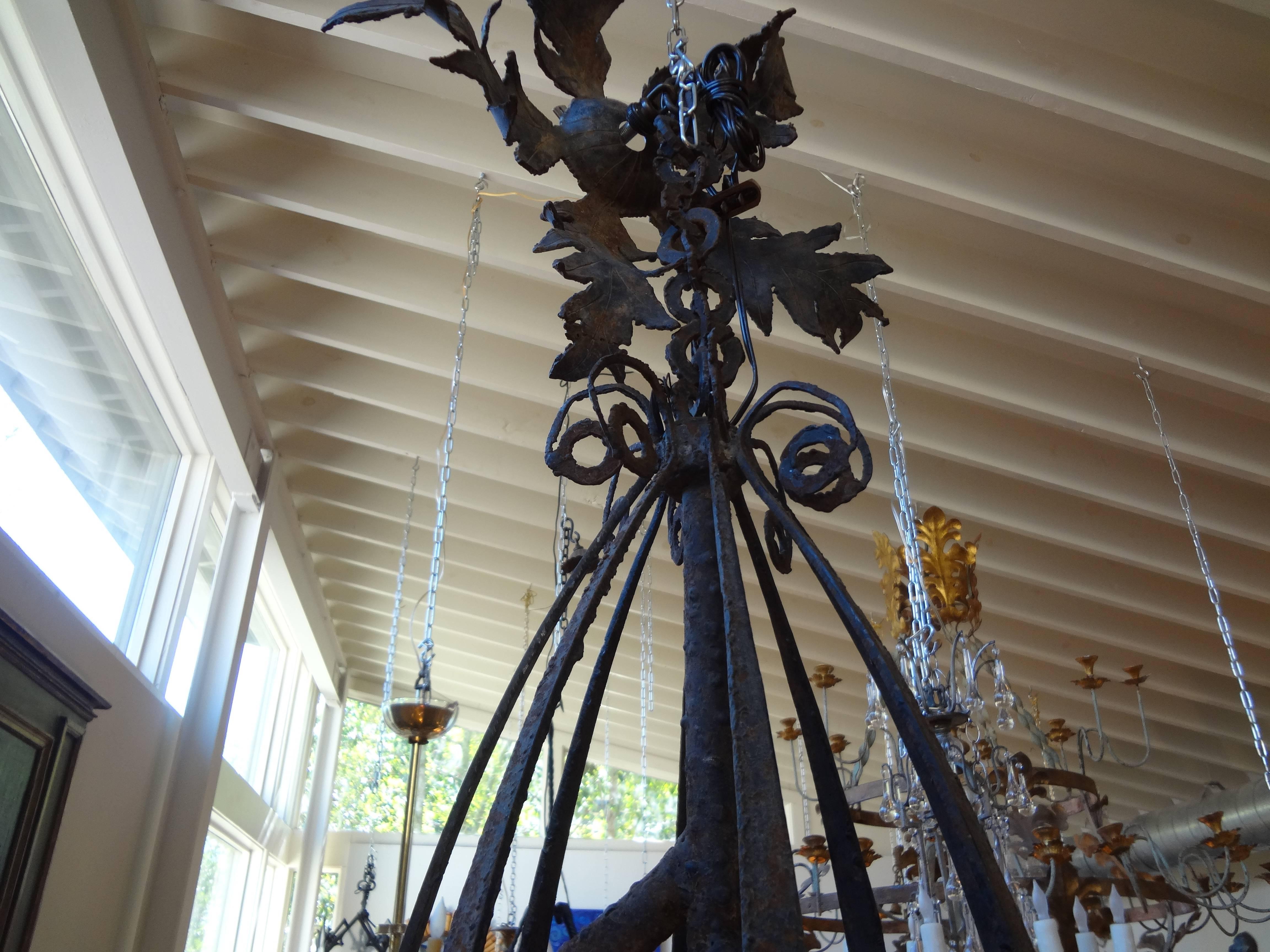 French Wrought Iron Lantern, circa 1920 1