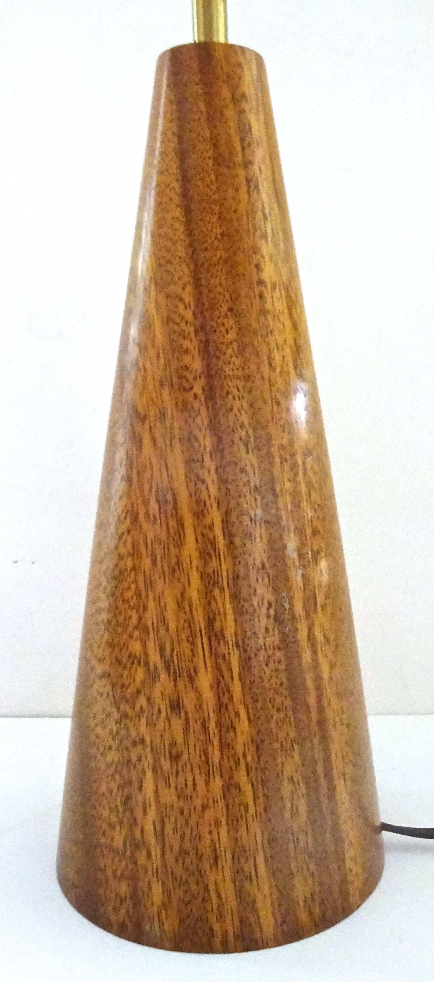 Sculptural 1960s Bob Stocksdale Studio Exotic Wood Table Lamp In Excellent Condition For Sale In Washington, DC