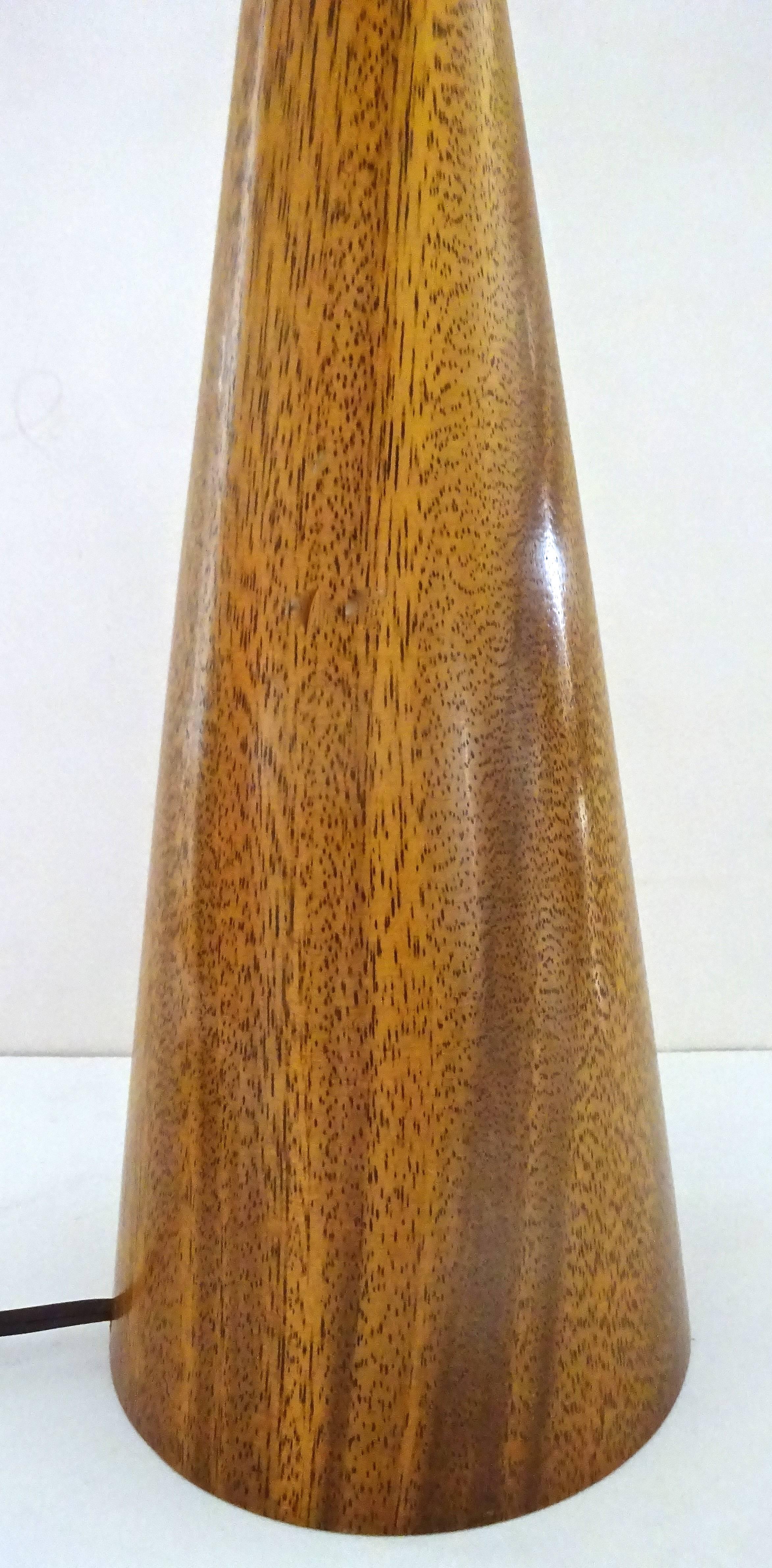 Sculptural 1960s Bob Stocksdale Studio Exotic Wood Table Lamp For Sale 2