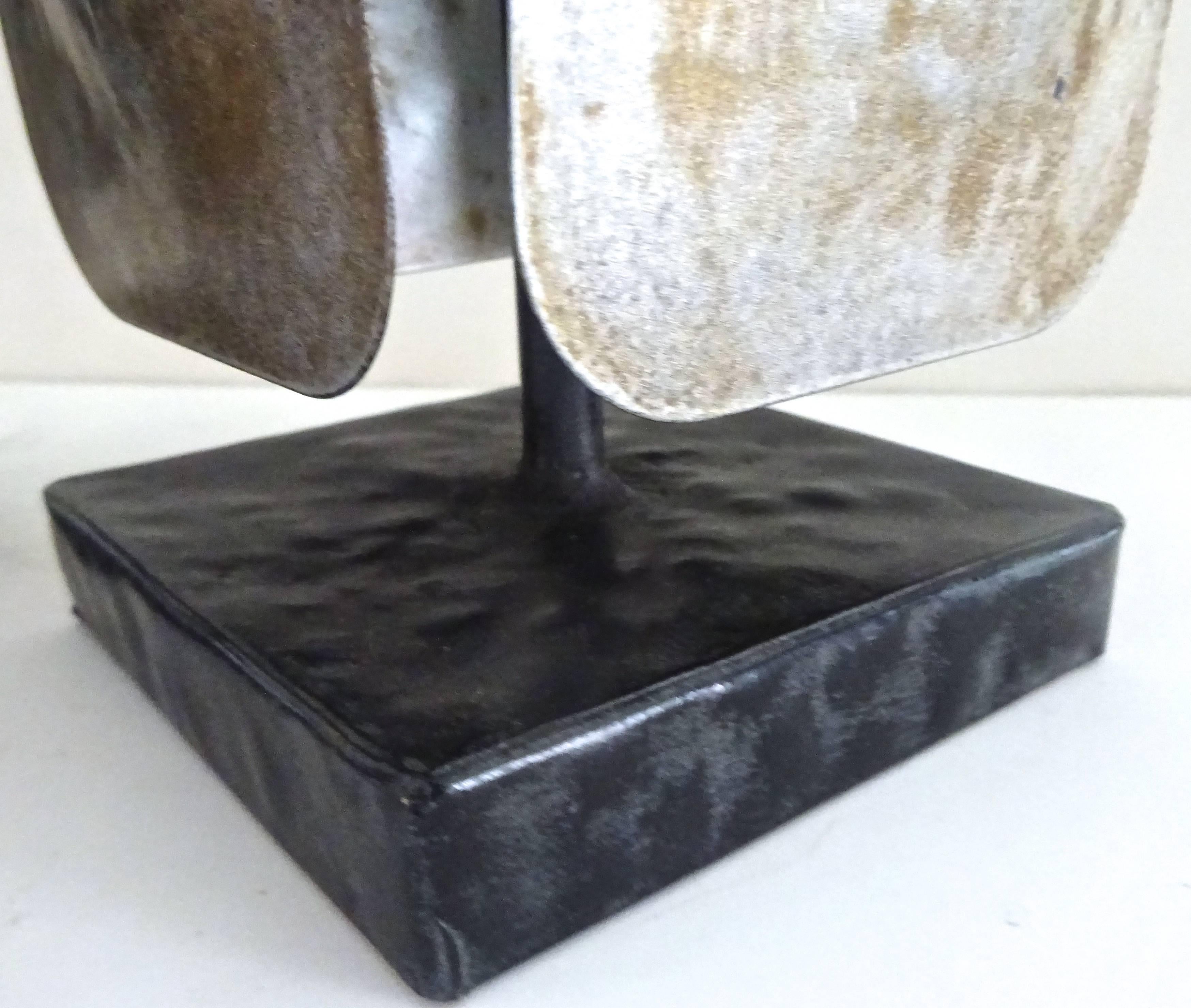 Rare Sculptural 1980s Robert Lee Morris Kinetic Iron and Steel Candleholders 2