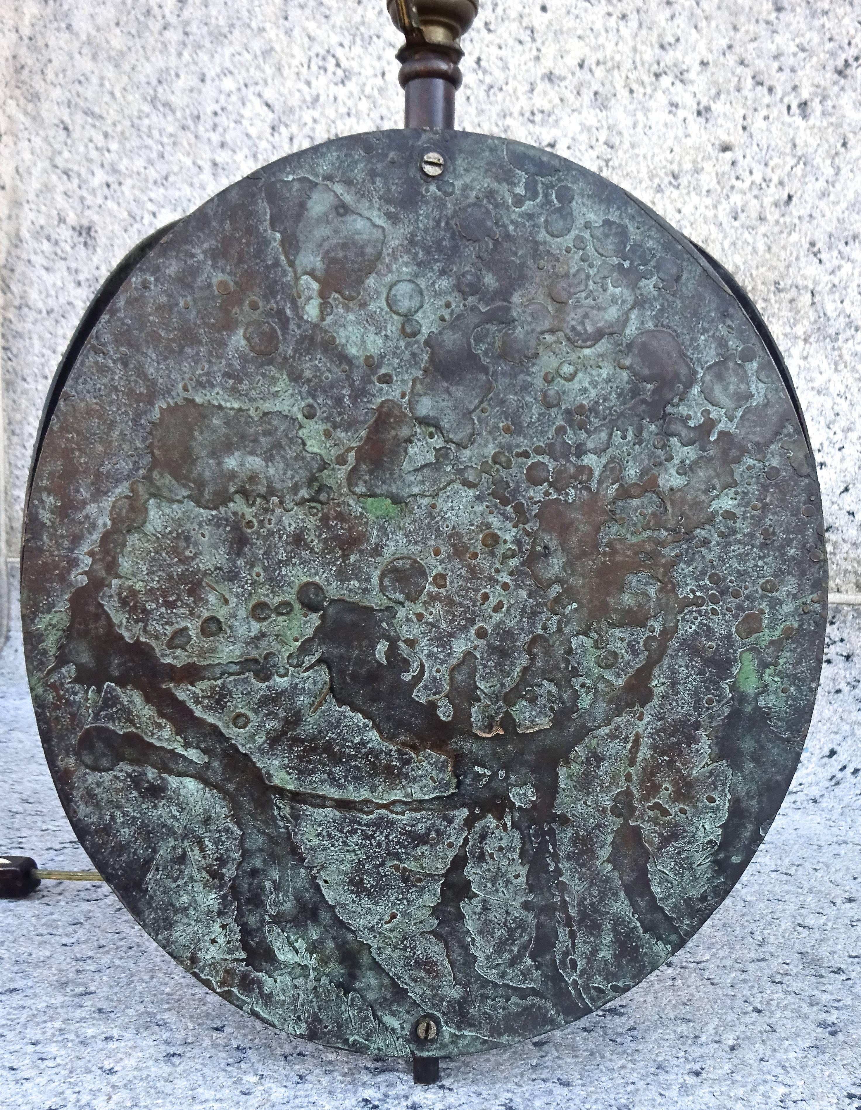 Sculptural Custom 1970s Patinated Bronze Table Lamp 2