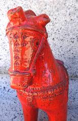 Monumental Italian, 1960s Aldo Londi for Bitossi Art Pottery Horse Sculpture