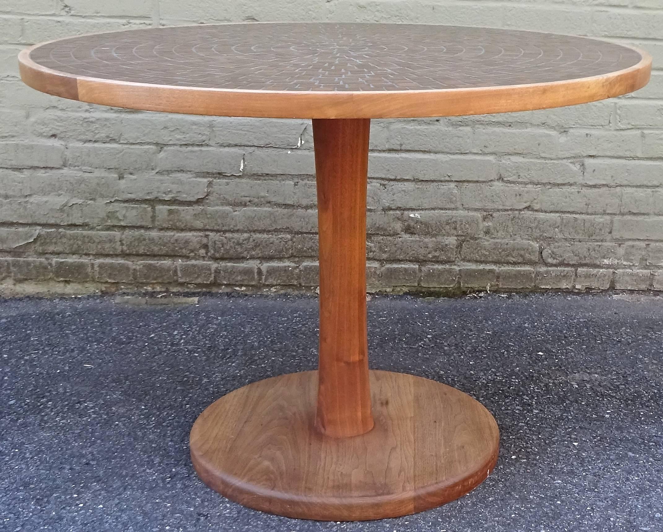 Mid-20th Century Scarce 1960s Martz Ceramic and Teak Dining Table For Sale