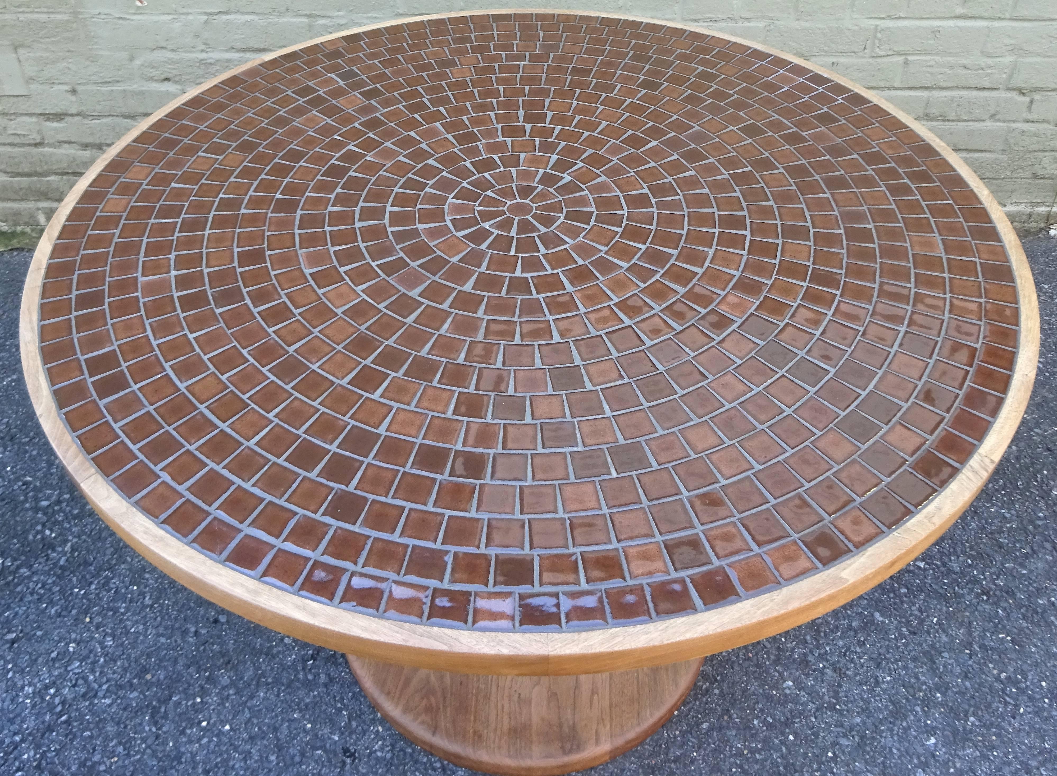 Scarce 1960s Martz Ceramic and Teak Dining Table In Excellent Condition For Sale In Washington, DC