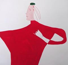 Vibrant Abstract European Fashion Illustration, 1977
