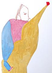 Abstract Cut Paper European Vintage Fashion Illustration, 1977