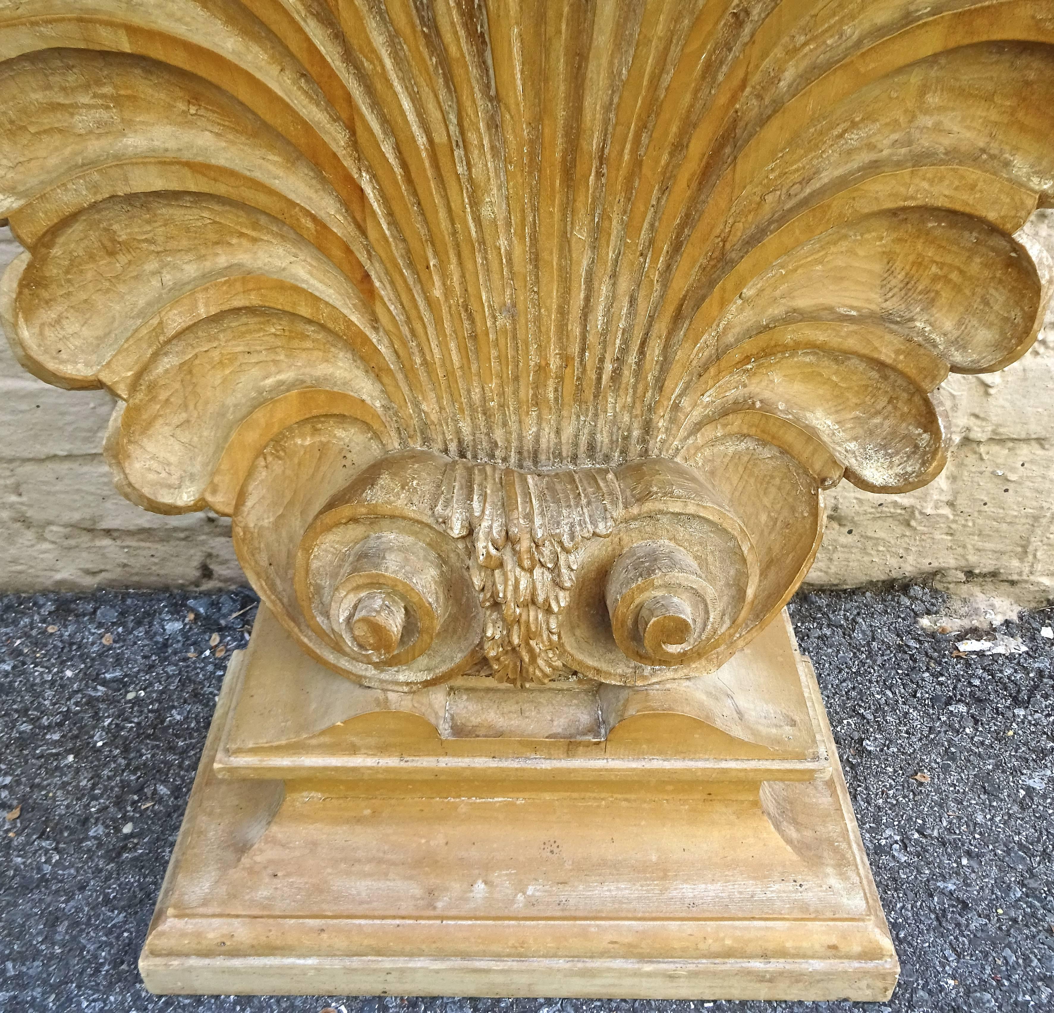 Neoclassical 1930s Edward Wormley for Dunbar Carved Shell Console Table 2