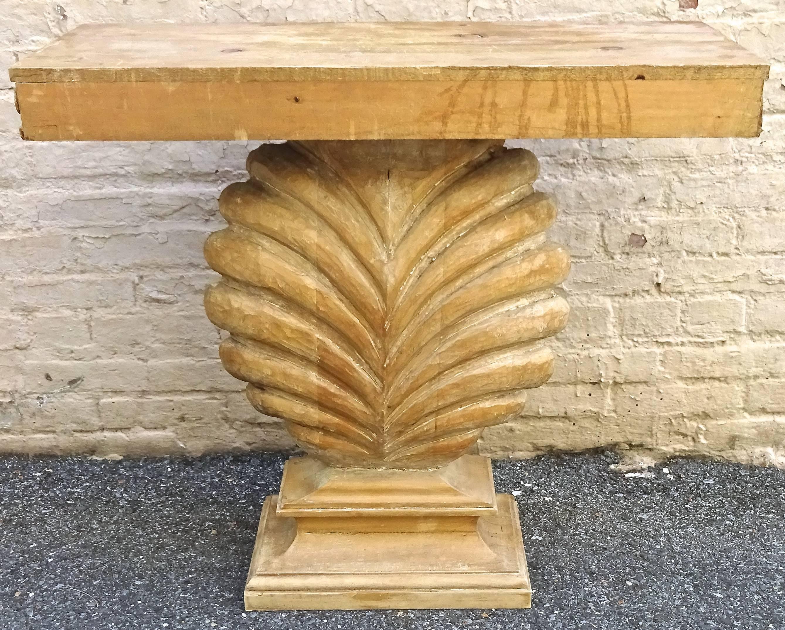 Neoclassical 1930s Edward Wormley for Dunbar Carved Shell Console Table 4