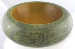 Rare 1950s Aldo Tura Jade Green Lacquered Goatskin Bowl