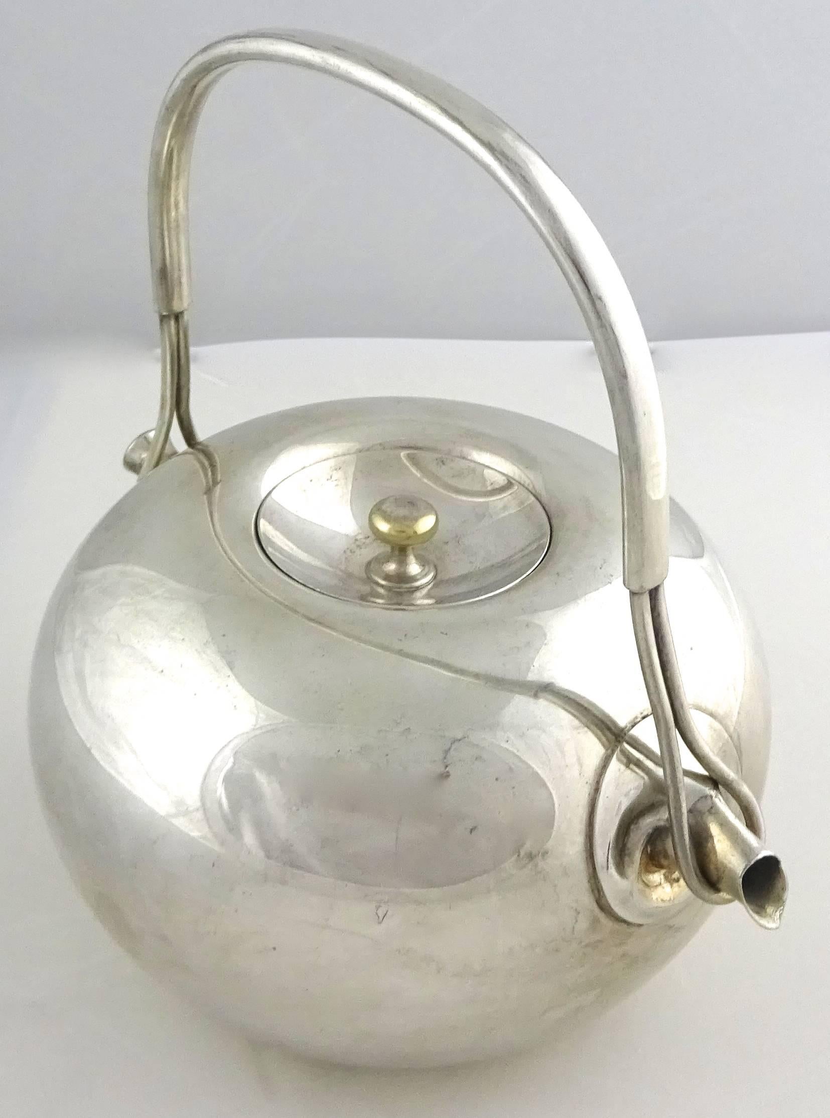 Rare sculptural 1960s Vivianna Torun for Dansk teapot and creamer set.