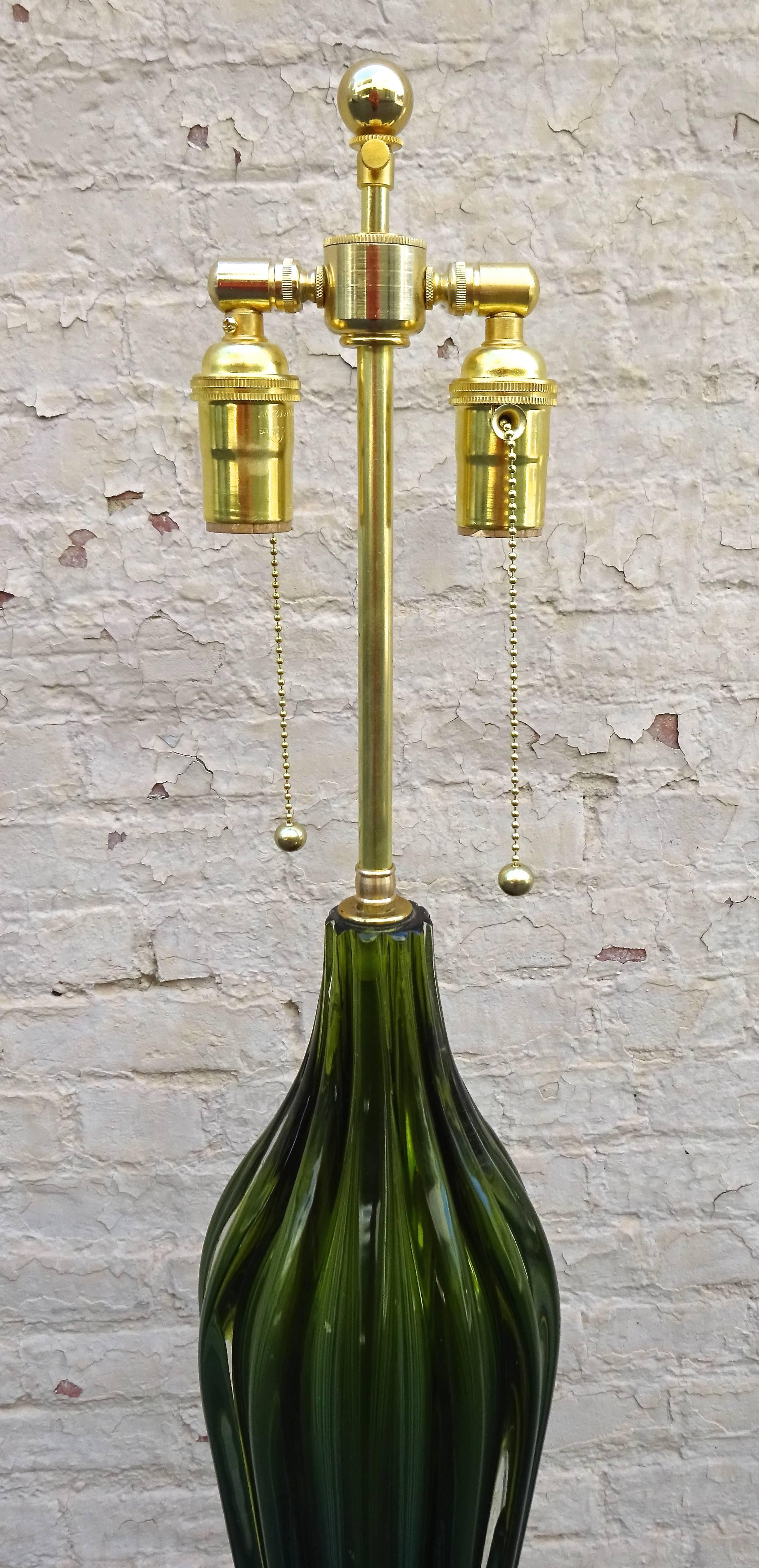 Mid-20th Century Stunning Tall 1950s Flavio Poli for Seguso Murano Art Glass Table Lamp