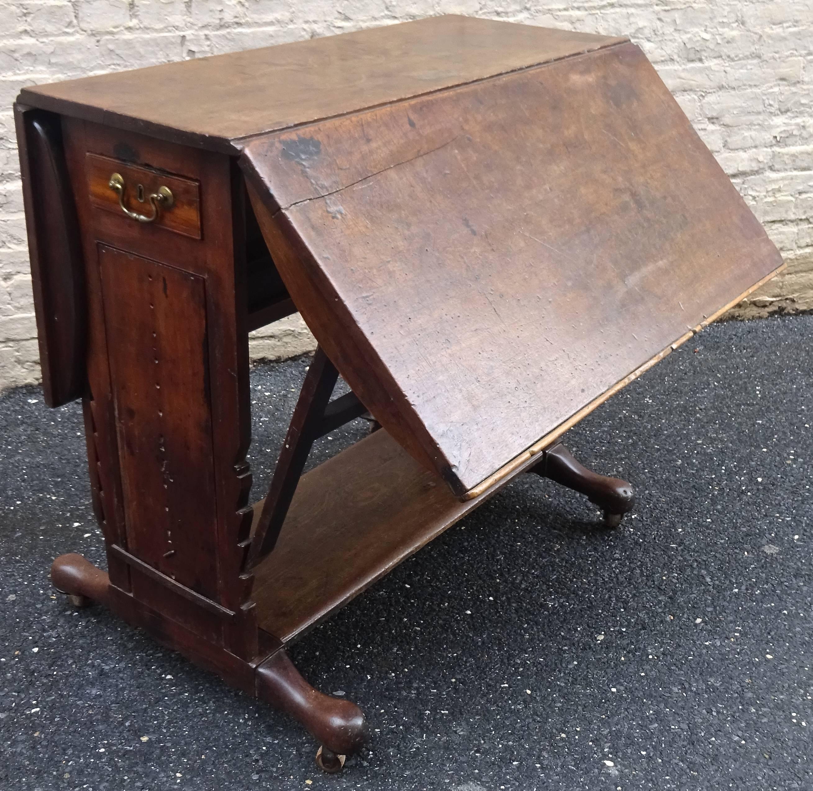 Exceptional Rare Early 18th Century English Walnut Industrial Drafting Table 3