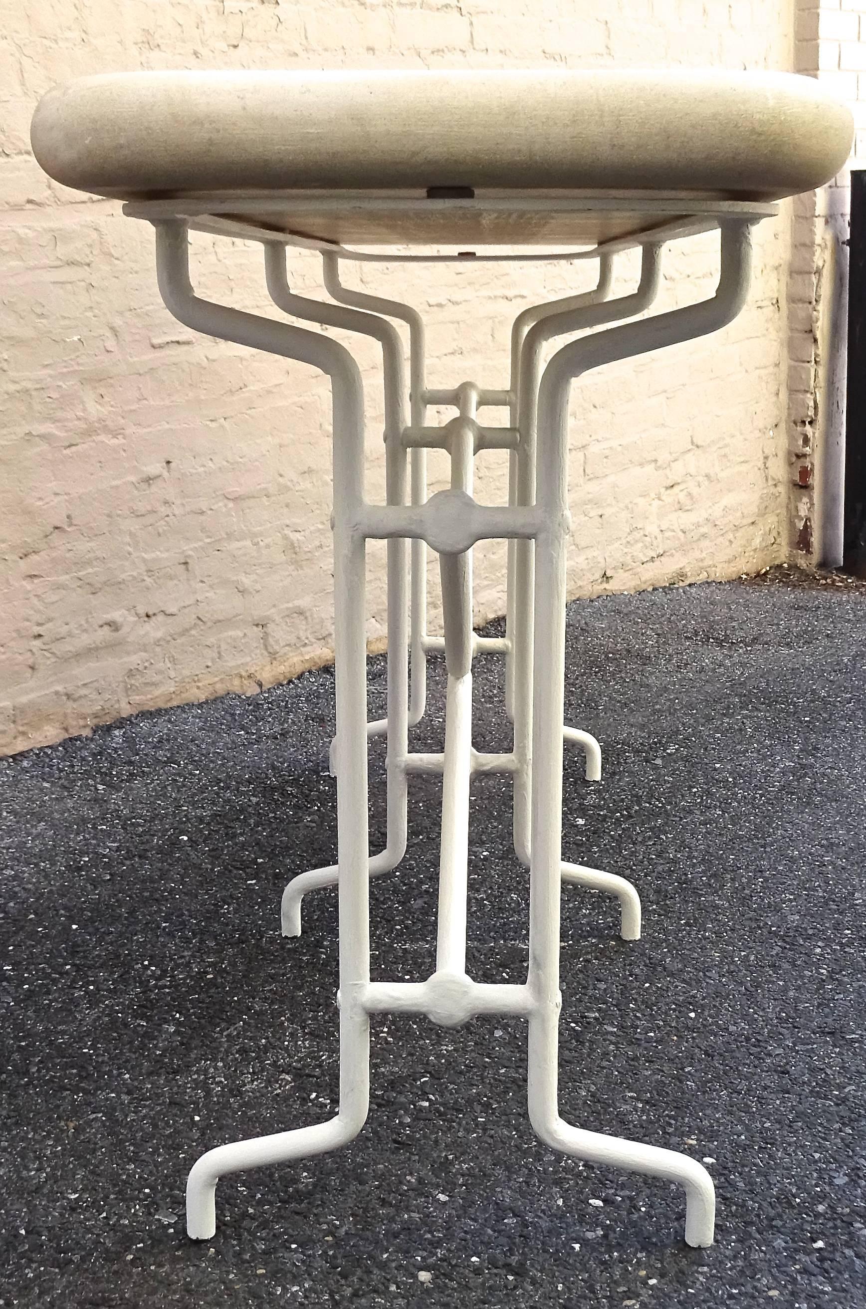 Fabulous 1970s Iron Console Table with Custom Limestone Top After Giacometti 1