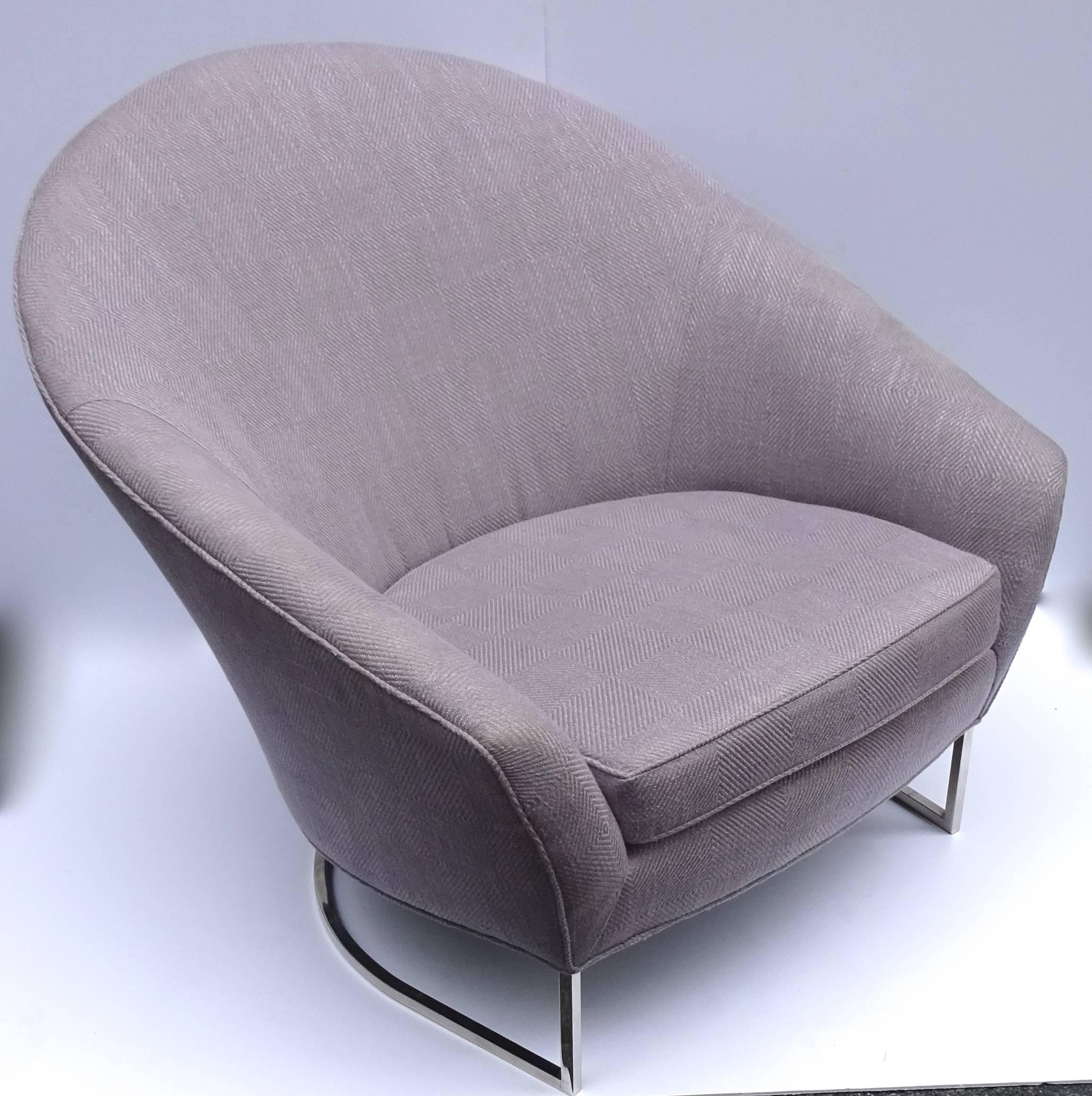 American Large Sculptural 1970s Milo Baughman Lounge Chair For Sale