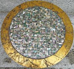 Fabulous 1950s Lacquered Cocktail Table with Abalone Top after Billy Haines