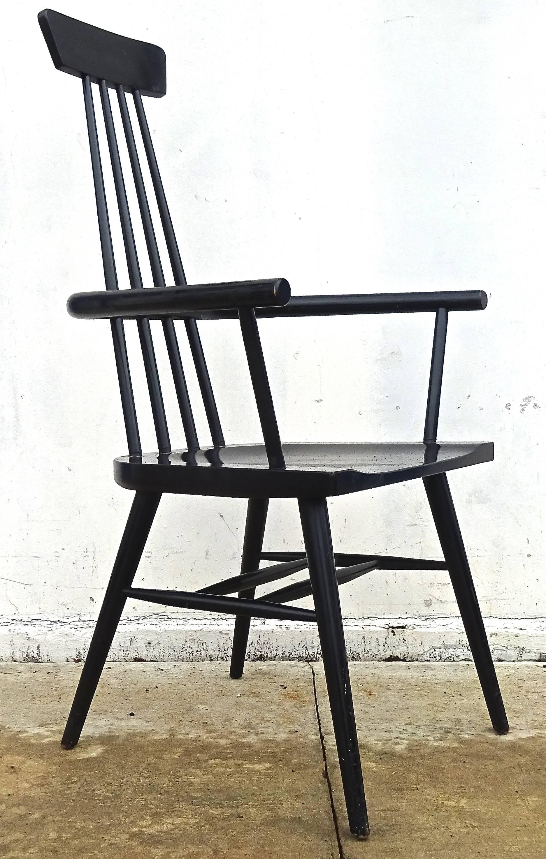 American Rare 1950s Paul McCobb Lacquered Modernist Windsor Chair For Sale