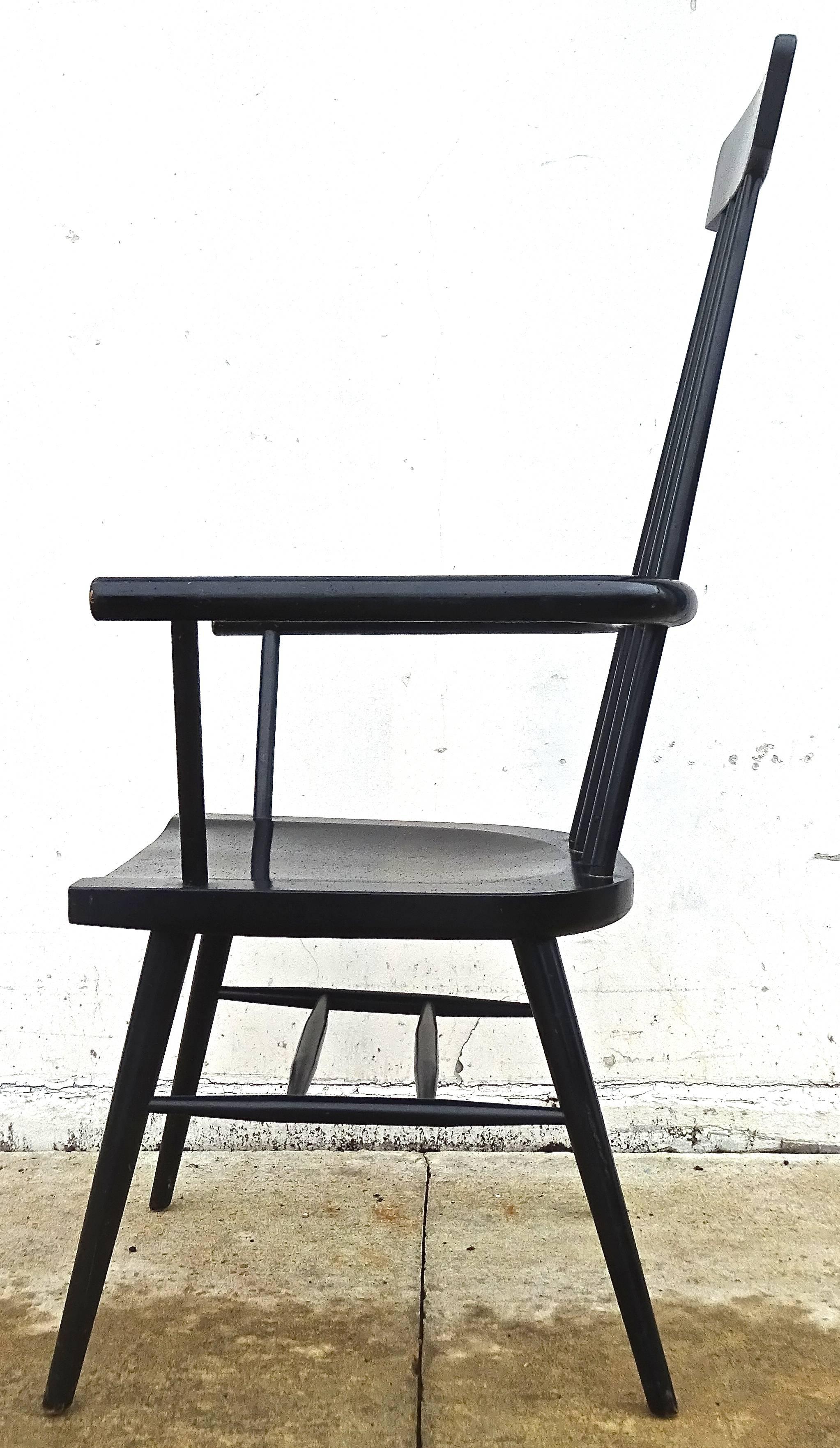Mid-20th Century Rare 1950s Paul McCobb Lacquered Modernist Windsor Chair For Sale
