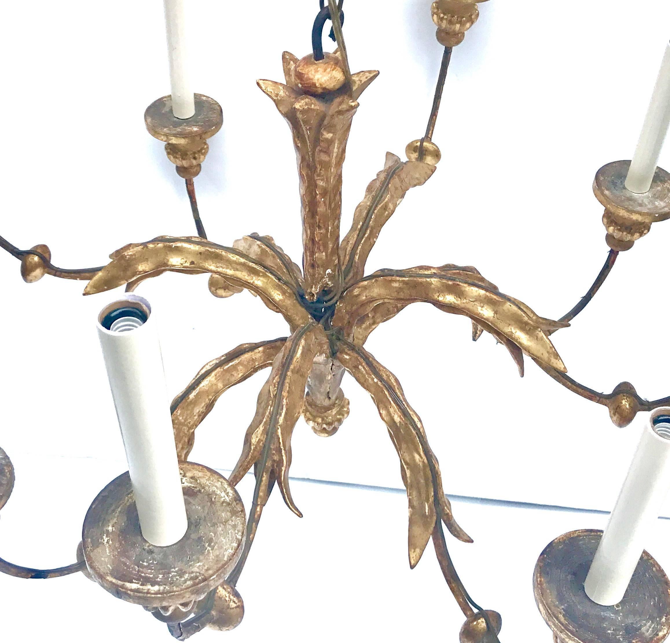 Late 19th Century Fabulous 19th Century French Giltwood and Iron Eight-Light Chandelier