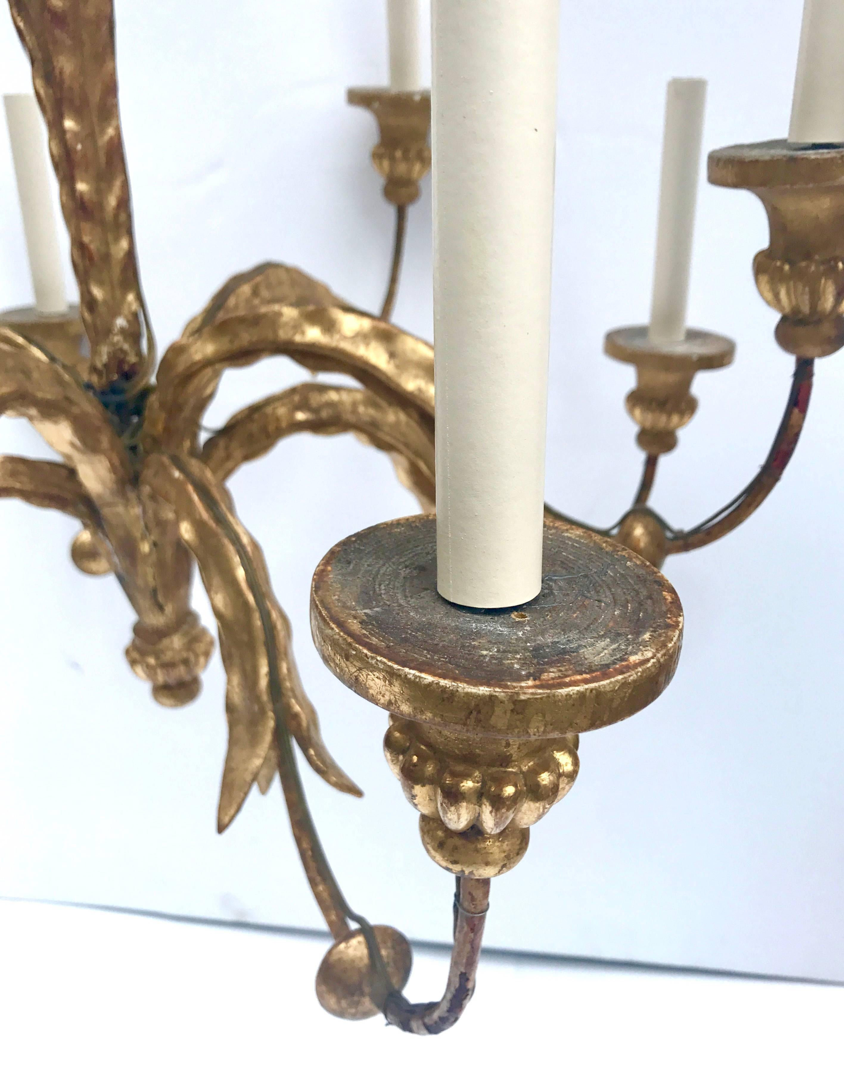 Fabulous 19th Century French Giltwood and Iron Eight-Light Chandelier 2
