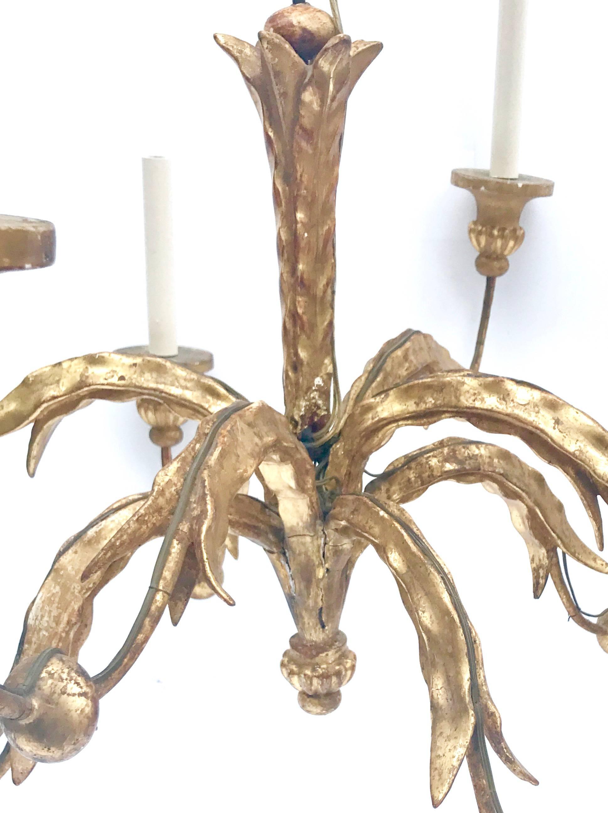 Fabulous 19th Century French Giltwood and Iron Eight-Light Chandelier 3