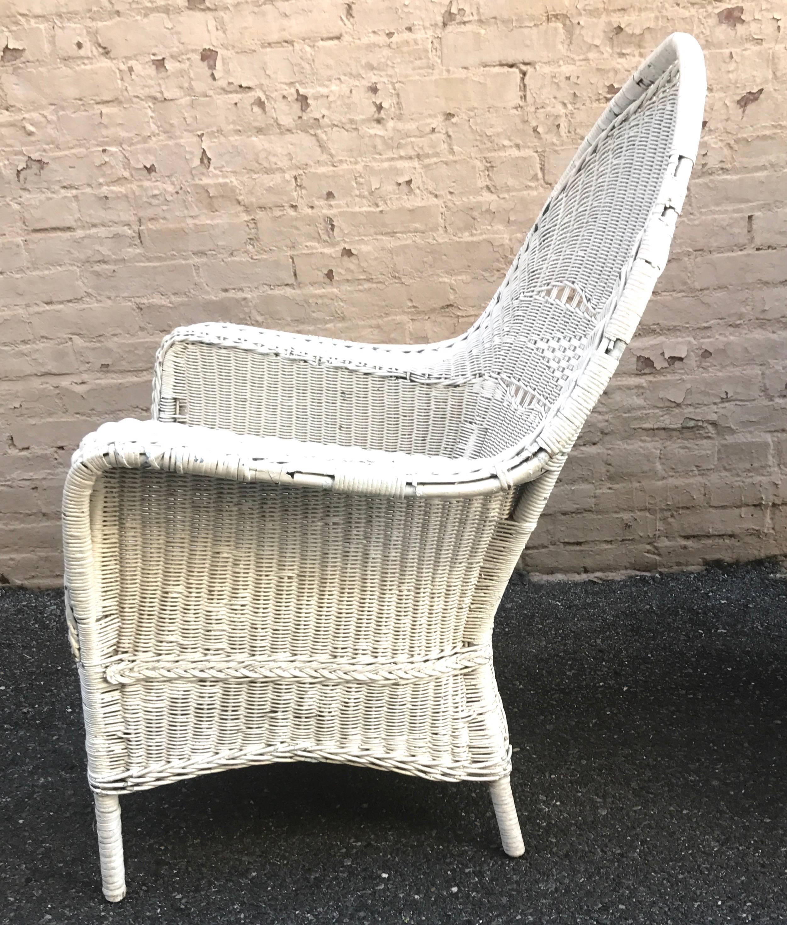 Early 20th Century Iconic Pair of 1920s Wicker Armchairs, Property of the Beales of Grey Gardens For Sale