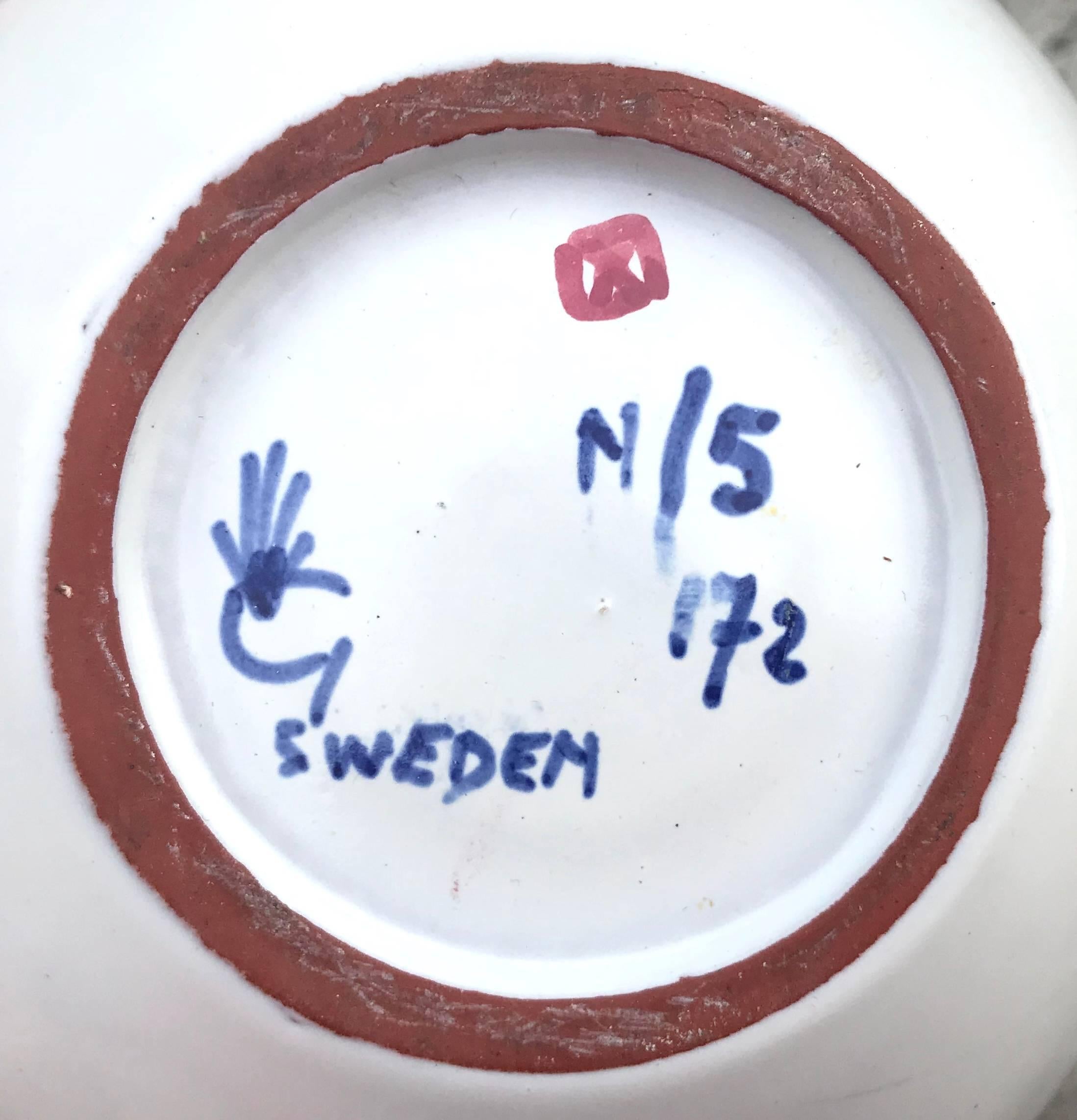 Mid-20th Century Large Modernist 1950s Stig Lindberg for Gustavsberg Art Pottery Bowl, Denmark For Sale