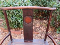 Pair of Chinese Armchairs with Burl Wood Inset, Qing Dynasty