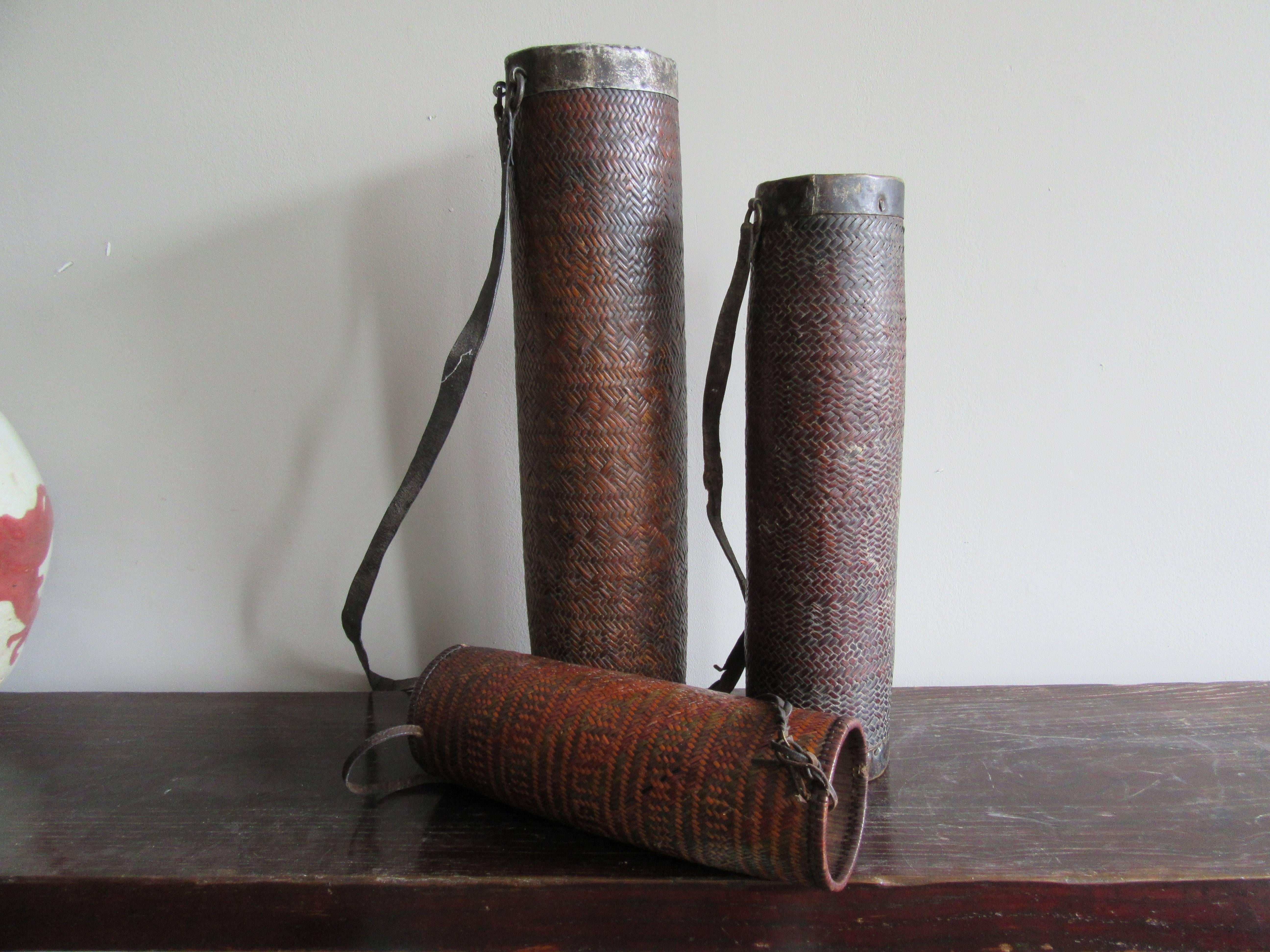 Chinese Bhutan Barley Beer Thermos, Set of Three, Early 20th Century For Sale