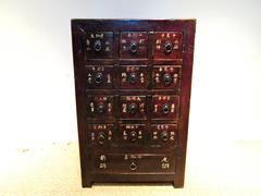 Small Pair of 19th Century Chinese Lacquered Apothecary Chests