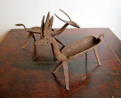 Charming Small Pair of Water Buffalo Sculptures