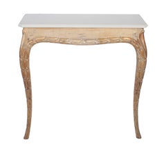 Gilt Console Table with White Marble Top