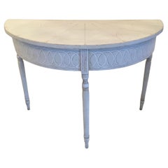 Mesa francesa Demi Lune con pintura decorativa