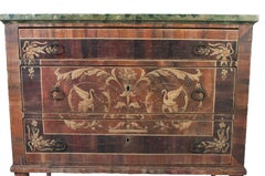 Painted Italian Commode with Faux Marble Top