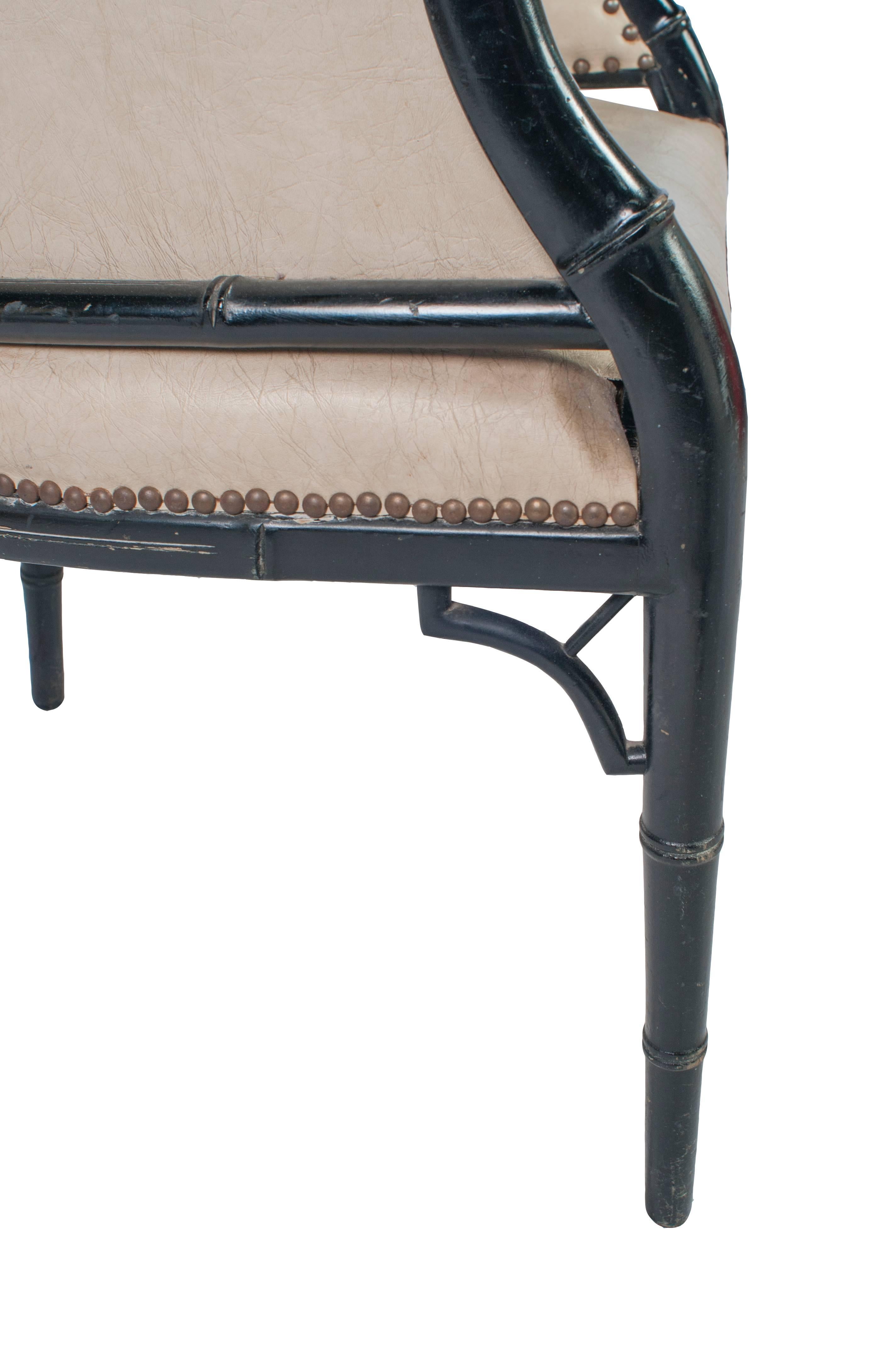 French Black Painted Bergere