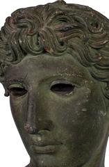 Black Painted Plaster Idealized Head of a Roman Emperor