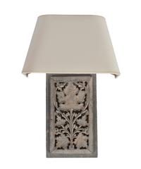 Pair of Light Grey Painted Panel Wall Scones with Shades